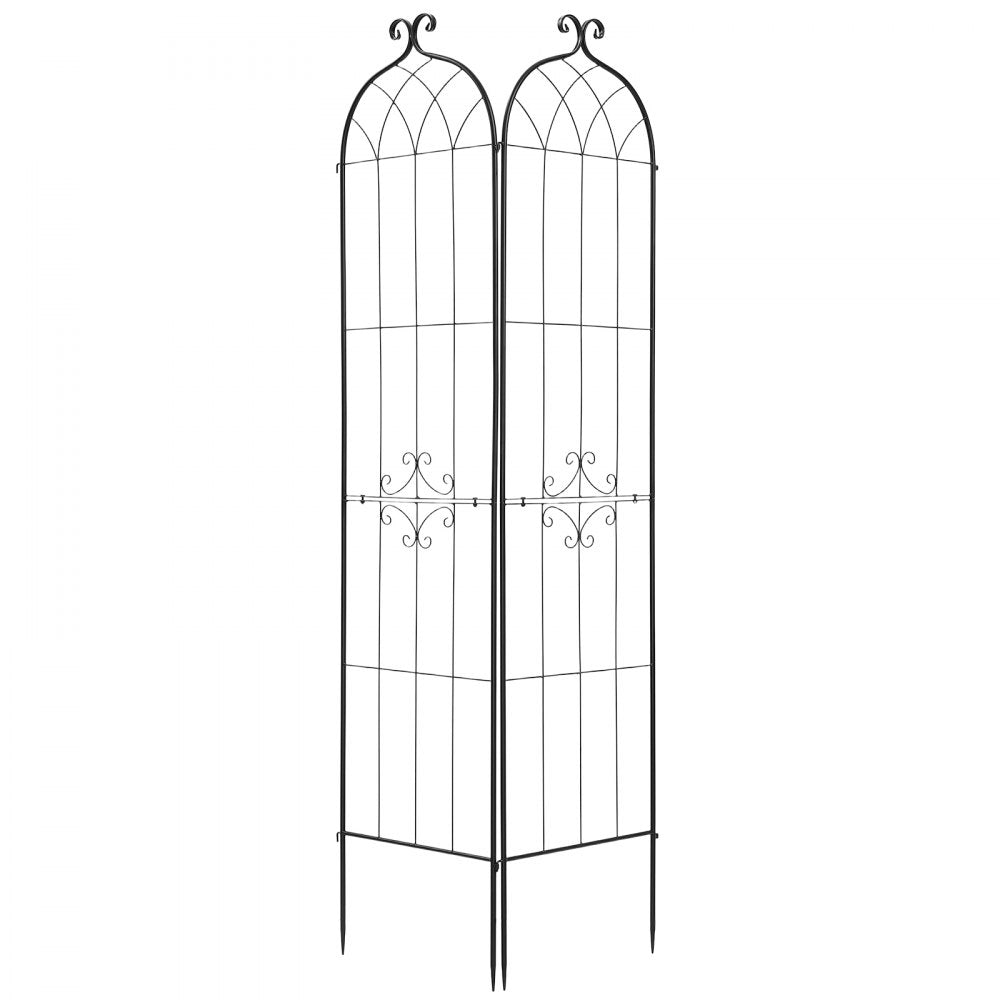 VEVOR Garden Trellis, 87 x 20 inch Rose Trellis, 2 Packs Garden Flower Rose Trellises with Powder-Coated Finish & Convenient Locking Design, Plant Support Trellises for Flowers, Vegetables, Roses