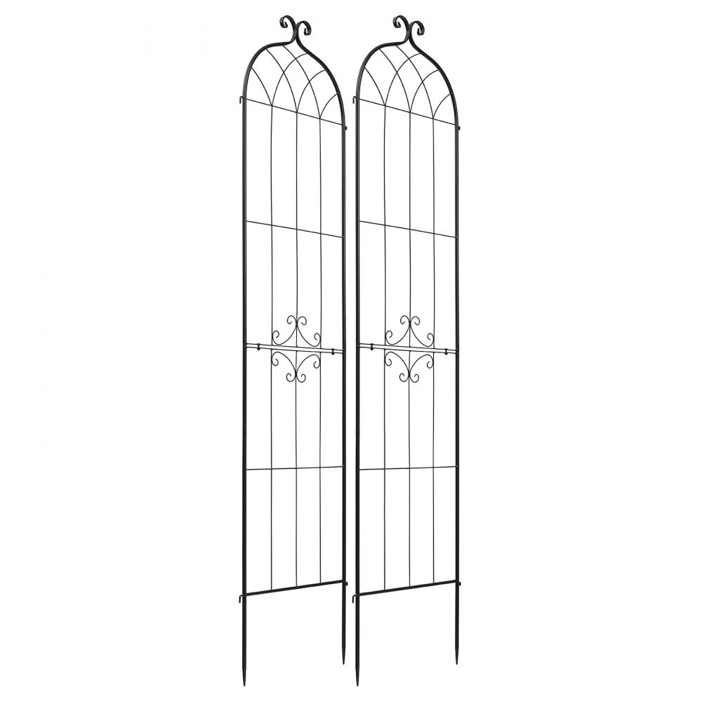 VEVOR Garden Trellis, 87 x 20 inch Rose Trellis, 2 Packs Garden Flower Rose Trellises with Powder-Coated Finish & Convenient Locking Design, Plant Support Trellises for Flowers, Vegetables, Roses