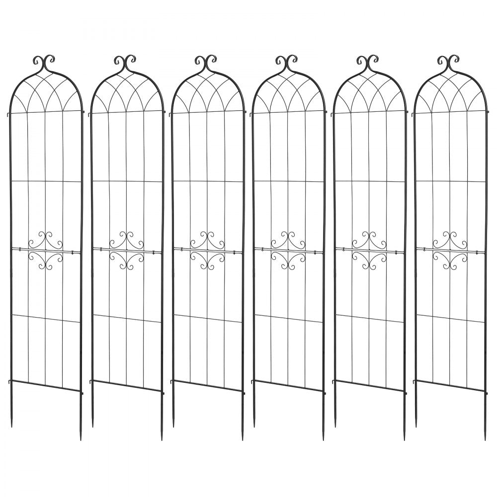 VEVOR Garden Trellis, 87 x 20 inch Rose Trellis, 6 Packs Garden Flower Rose Trellises with Powder-Coated Finish & Convenient Locking Design, Plant Support Trellises for Flowers, Vegetables, Roses