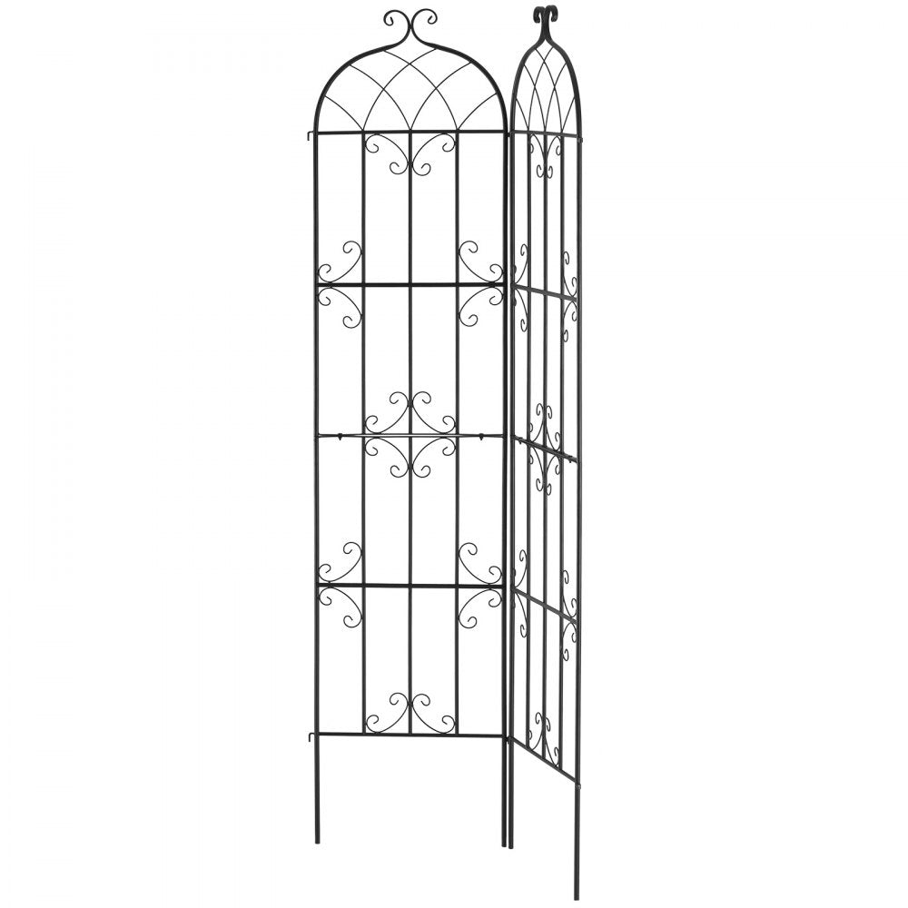 VEVOR Garden Trellis for Climbing Plants, 87 x 20 in, 2 Packs Rustproof Metal Garden Flower Trellis, Outdoor Climbing Rose Trellis Cucumbers Support, Decorative Clematis Trellis for Courtyards Lawns