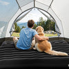 VEVOR Car Air Mattress, Inflatable Back Seat Car Camping Mattress, Flocking Travel Beds, Durable Portable Sleeping Pad with Air Pump, 2 Pillows, Nozzle, Carry Bag, Fits Most SUV MPV Sedan, Black