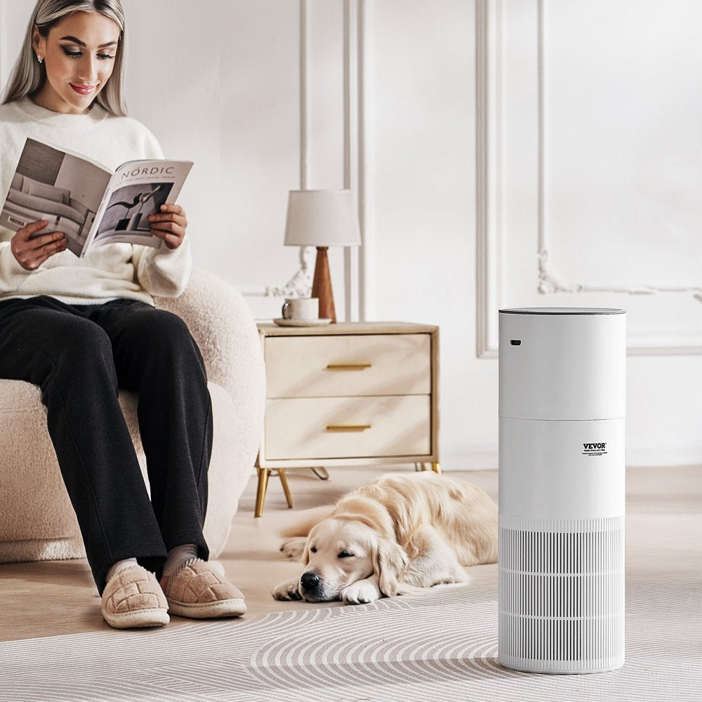 VEVOR Air Purifier, Covers Up to 1090 ft² in One Hour, True HEPA 11 Filter, 22dB Quiet, Filters Up to 95% of Pollen, Smoke, Dust, Pet Dander, Odor, Hair, Air Cleaner for Home, Large Room, Bedroom