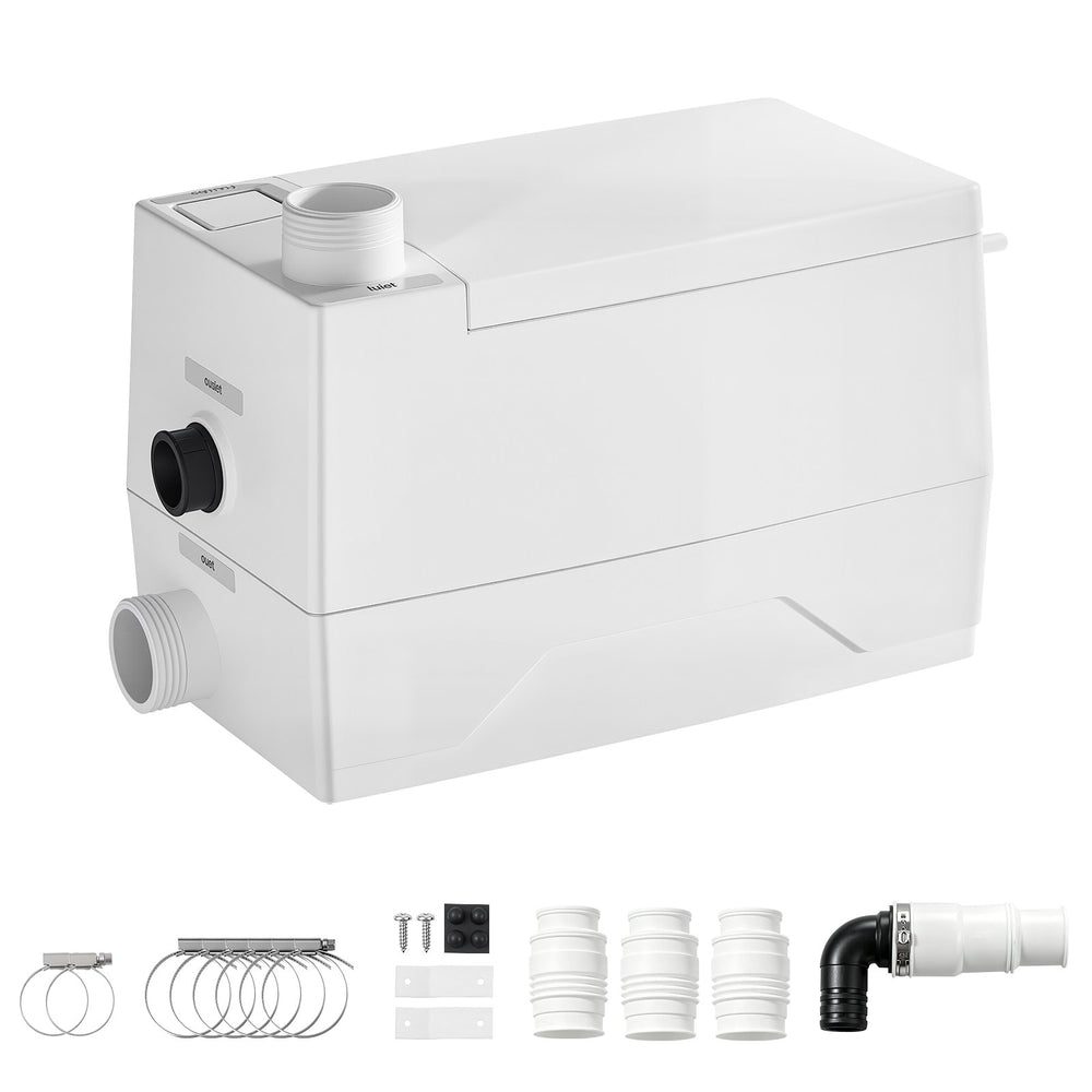 VEVOR Utility Sink Pump 350W 7200L/h Flow 26.2 ft / 8 m Head Drain Pump, Waste Water Disposal Machine with 3 Inlets, Portable & Powerful Performance, for Basement, Kitchen, Sink, Shower, Gray Water