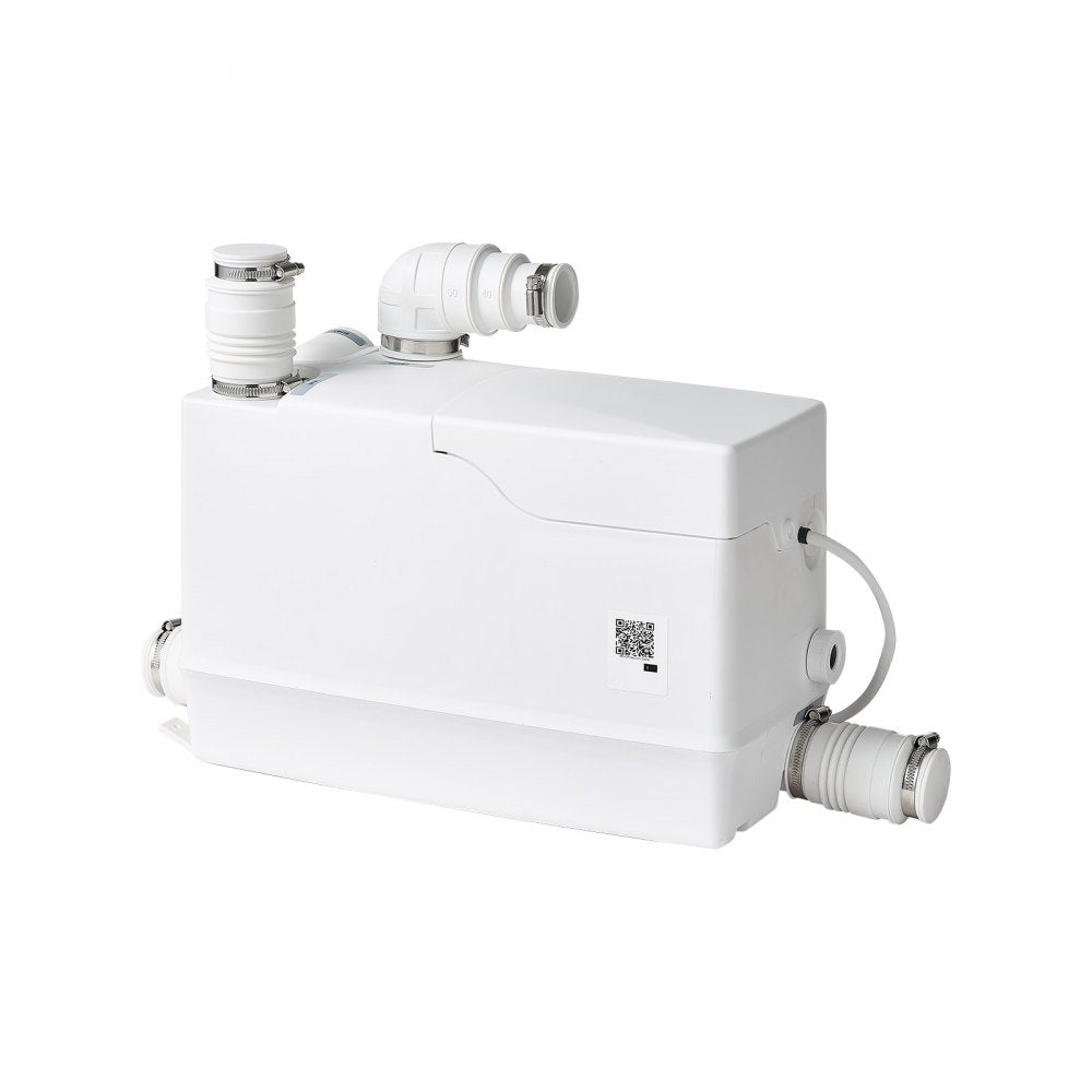 VEVOR Utility Sink Pump 800W 12000L/h Flow 32.8 ft/10 m Head Macerator Pump, Waste Water Disposal Macerating Machine with 3 Inlets, for Basement, Kitchen, Sink, Shower, Bathtub, Laundry Gray Water