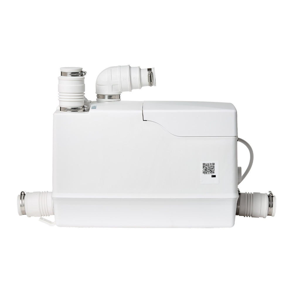 VEVOR Utility Sink Pump 800W 12000L/h Flow 32.8 ft/10 m Head Macerator Pump, Waste Water Disposal Macerating Machine with 3 Inlets, for Basement, Kitchen, Sink, Shower, Bathtub, Laundry Gray Water