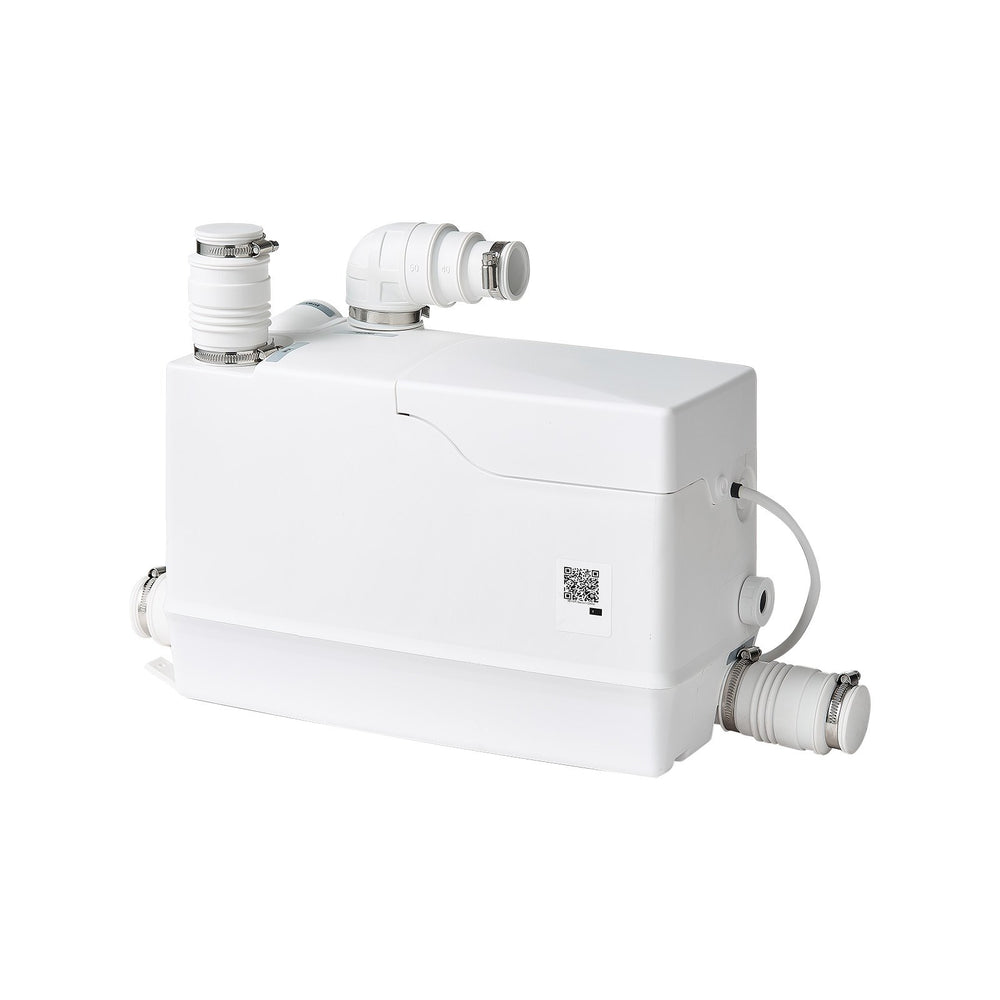VEVOR Utility Sink Pump 800W 12000L/h Flow 32.8 ft/10 m Head Macerator Pump, Waste Water Disposal Macerating Machine with 3 Inlets, for Basement, Kitchen, Sink, Shower, Bathtub, Laundry Gray Water