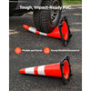 VEVOR Traffic Safety Cones 6 Pack 28 Inch Flexible PVC Orange Traffic Cones, For Accident or Construction Warning, with Weighted Black Base, Reflective Collar Visible at Night, Heavy Duty, Easy Storage