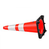 VEVOR Traffic Safety Cones 6 Pack 28 Inch Flexible PVC Orange Traffic Cones, For Accident or Construction Warning, with Weighted Black Base, Reflective Collar Visible at Night, Heavy Duty, Easy Storage