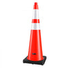 VEVOR Traffic Safety Cones 8 Pack 36 Inch Flexible PVC Orange Traffic Cones, For Highway Warning or Traffic Control, Weighted Black Base, Reflective Collar Visible at Night, Heavy Duty, Easy Storage