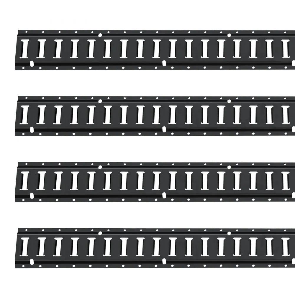VEVOR E Track Tie Down Rail Kit, 5' Steel Rails, 4 Pack, Secure Cargo & Heavy Loads Up to 2000 lbs, Heavy Duty Etrack Rails with Screws for Garages, Vans, Trailers, Motorcycle Tie Downs, ATV Mountings