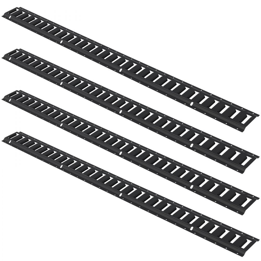VEVOR E Track Tie-Down Rail Kit, 18PCS 5' E-Tracks Set Includes 4 Steel Rails & 8 O-Ring Anchors & 4 Tie-Offs with D-Ring & 2 Ratchet Straps, Securing Accessories for Cargo Motorcycles Bikes, 2000 lbs
