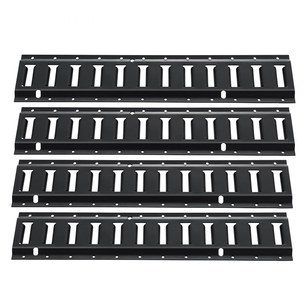 VEVOR E Track Tie Down Rail Kit, 2' Steel Rails, 4 Pack, Secure Cargo & Heavy Loads Up to 2000 lbs, Heavy Duty Etrack Rails with Screws for Garages, Vans, Trailers, Motorcycle Tie Downs, ATV Mountings