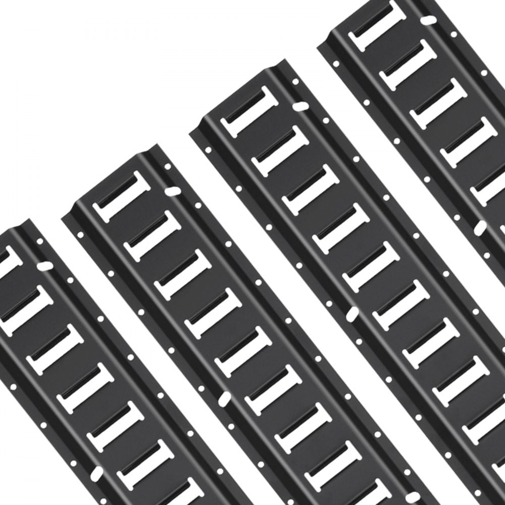 VEVOR E Track Tie Down Rail Kit, 2' Steel Rails, 4 Pack, Secure Cargo & Heavy Loads Up to 2000 lbs, Heavy Duty Etrack Rails with Screws for Garages, Vans, Trailers, Motorcycle Tie Downs, ATV Mountings