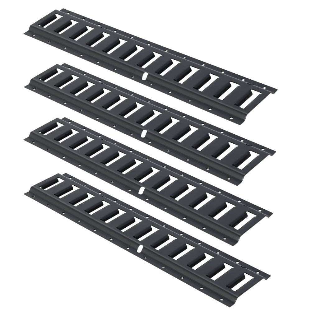 VEVOR E Track Tie Down Rail Kit, 2' Steel Rails, 4 Pack, Secure Cargo & Heavy Loads Up to 2000 lbs, Heavy Duty Etrack Rails with Screws for Garages, Vans, Trailers, Motorcycle Tie Downs, ATV Mountings