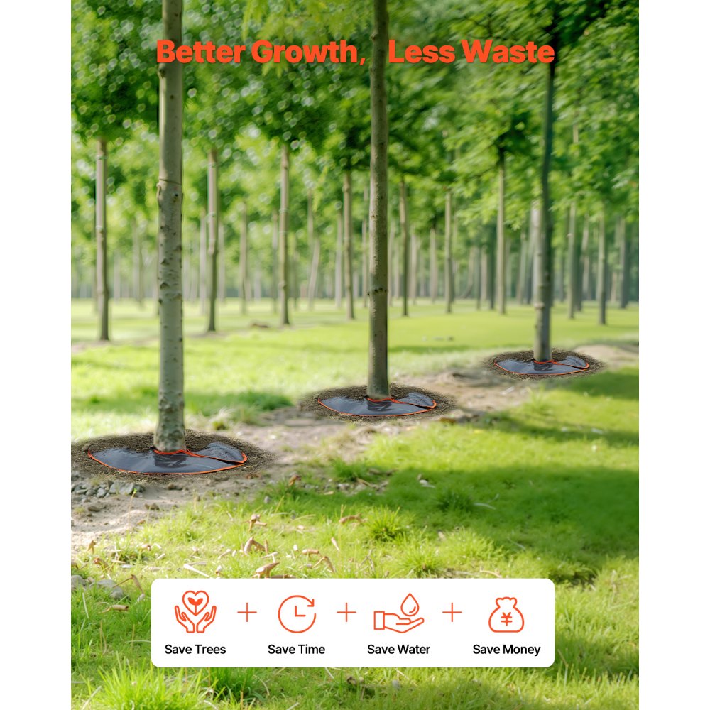 VEVOR Tree Watering Rings, 4 Packs 10 Gallons Self-Watering Tree Bags, Slow Release Tree Irrigation Bags up to 30 Days, Heavy Duty Automatic Drip System for for Planting Gardening Trees and Shrub