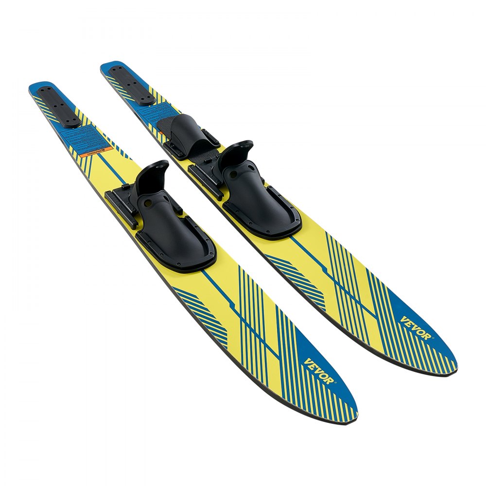 VEVOR 59" Water Skis, Adult Water Ski with X-7 Adjustable Horseshoe Bindings & Padded Rear Toe Plate, High-gloss UV Coating Waterskis  Combo for Adults Up to 300 lbs