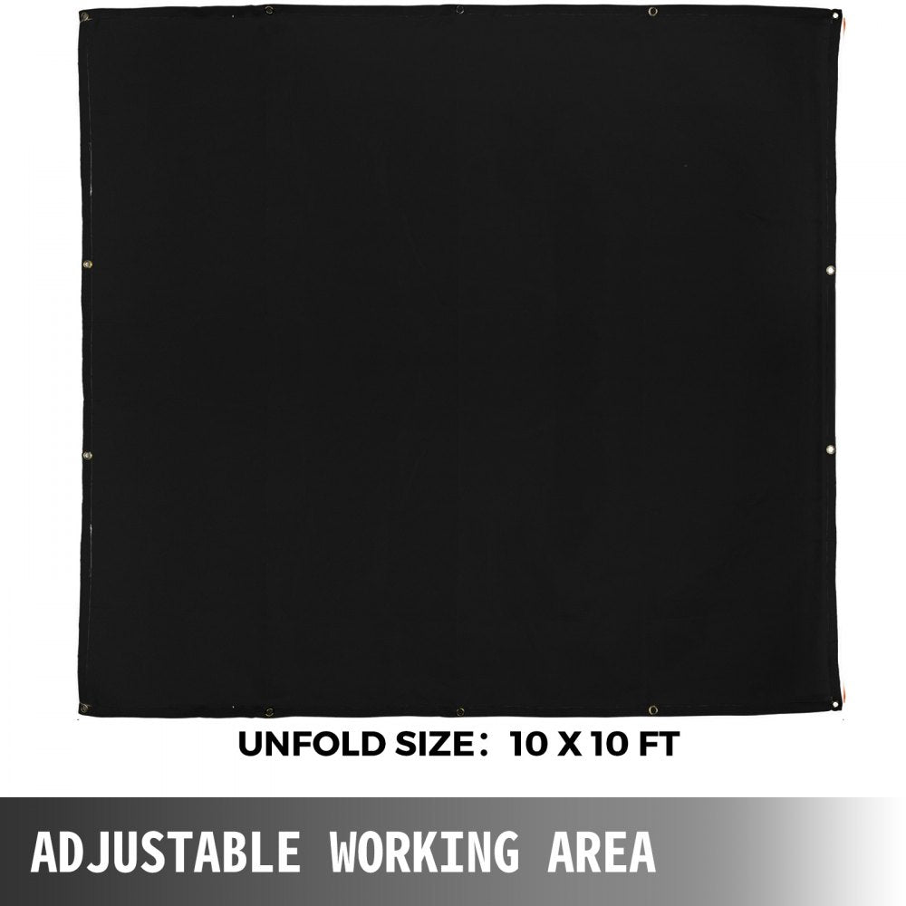 VEVOR Welding Blanket, 10 x 10 Foot Fiberglass Blanket, Up To 550 °C Heat-Resistant Fire Retardant Blanket with Premium Brass Grommets