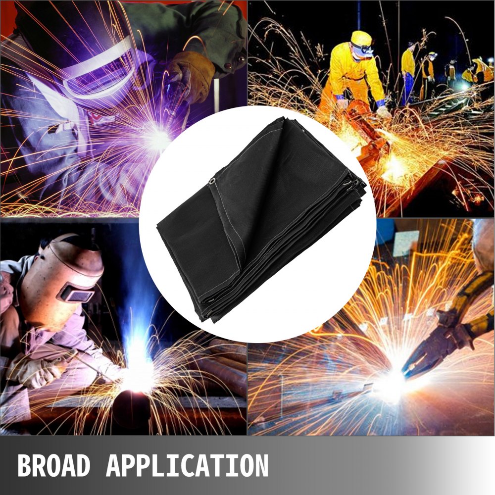 VEVOR Welding Blanket, 10 x 10 Foot Fiberglass Blanket, Up To 550 °C Heat-Resistant Fire Retardant Blanket with Premium Brass Grommets