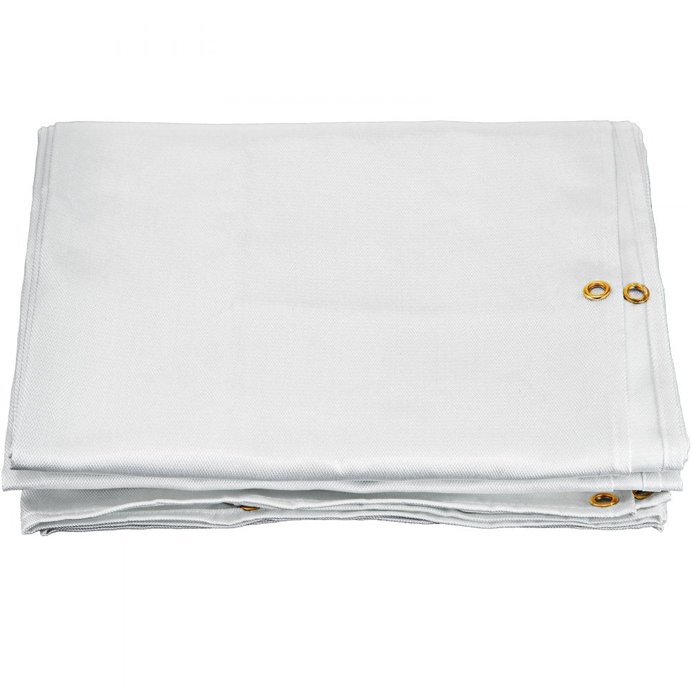VEVOR 8 x 10 Ft Welding Blanket White Fiberglass Blanket Portable Fiberglass Fire Retardant Blanket Welding Mat Welding Fireproof Thermal Resistant Insulation With Carry Bag