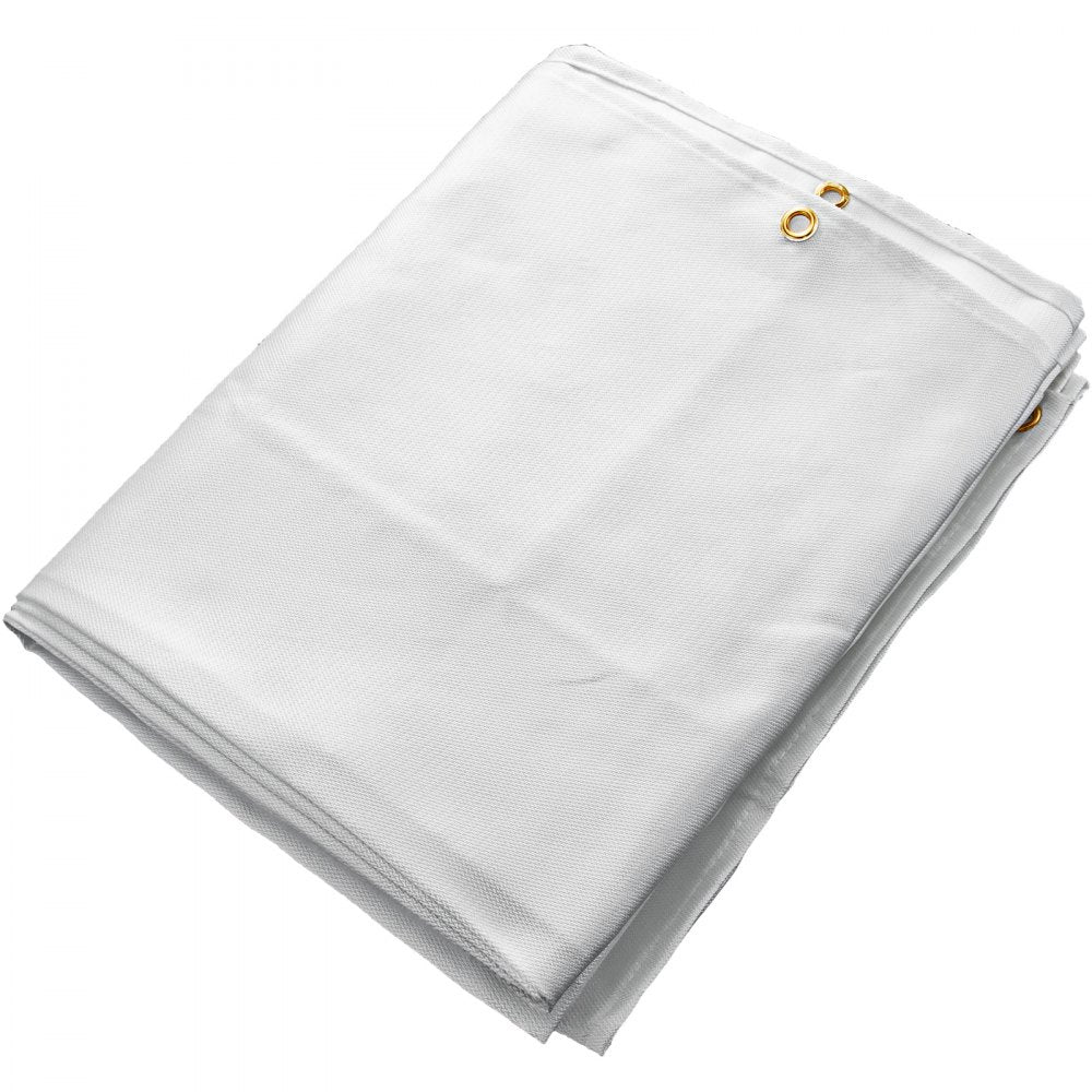 VEVOR 8 x 10 Ft Welding Blanket White Fiberglass Blanket Portable Fiberglass Fire Retardant Blanket Welding Mat Welding Fireproof Thermal Resistant Insulation With Carry Bag