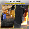 VEVOR Fire Blankets, 2 Pack Welding Blankets, 6\' x 10\' Fire Suppression Blanket, 1022 °F Flame Retardant Blanket, Black Fire Emergency Blankets, Fiberglass Fire Retardant Blanket with 8 Brass Gromme