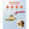 VEVOR PEX Ball Valve, 10 Pieces, 1/2 in PEX Brass Ball Valve, PEX Full Port Brass Ball Valves, Quarter Turn Hot (Red) Cold (Blue) PEX Full Port Ball Valve, for Kitchen, Hydronic Heating, Bathroom