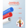 VEVOR PEX Ball Valve, 10 Pieces, 1/2 in PEX Brass Ball Valve, PEX Full Port Brass Ball Valves, Quarter Turn Hot (Red) Cold (Blue) PEX Full Port Ball Valve, for Kitchen, Hydronic Heating, Bathroom