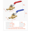 VEVOR PEX Ball Valve, 10 Pieces, 1/2 in PEX Brass Ball Valve, PEX Full Port Brass Ball Valves, Quarter Turn Hot (Red) Cold (Blue) PEX Full Port Ball Valve, for Kitchen, Hydronic Heating, Bathroom
