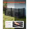 VEVOR 3 Panels Outdoor Privacy Screen, 50 x 48 in Air Conditioner Fence with 27.6 in Ground Stakes, Pool Equipment Enclosure, Vinyl Privacy Fence, Ideal for Trash Can and A/C Units, Black