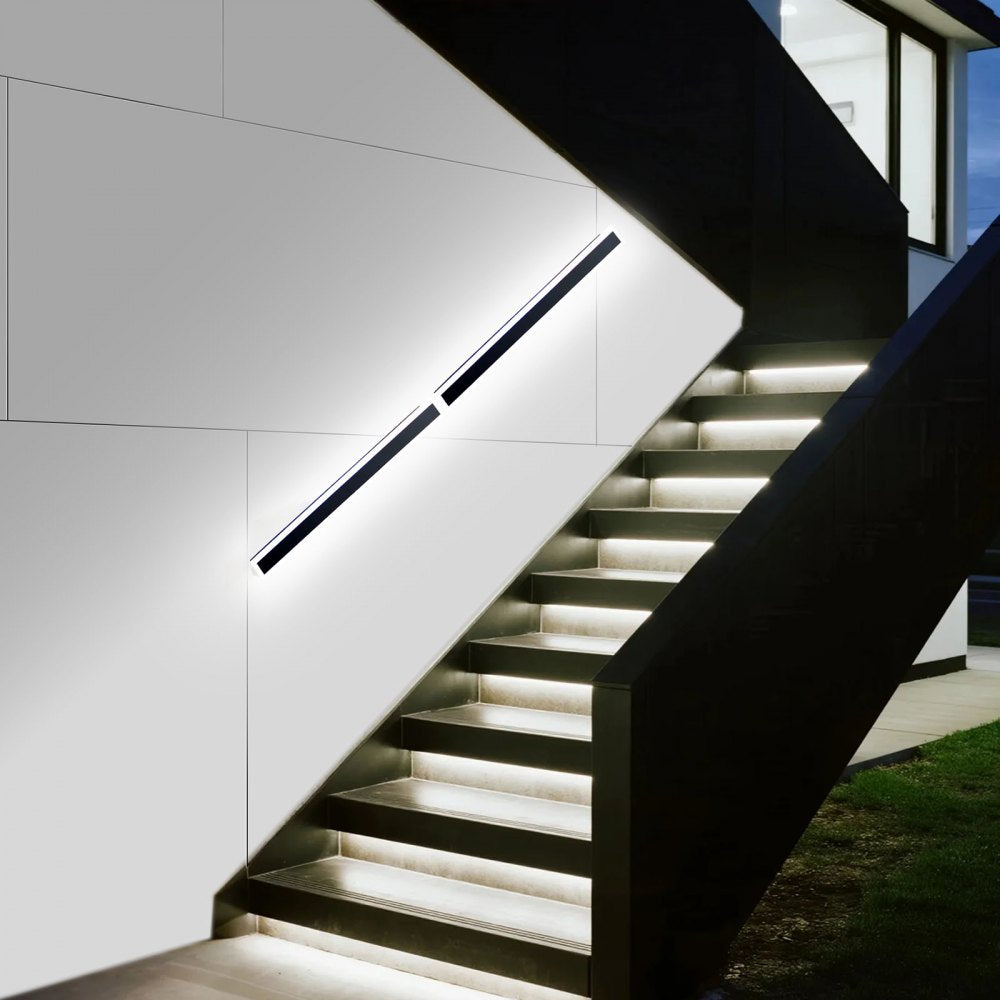VEVOR Outdoor Wall Lights, 2 Pack, 39.4 Inch Long RGB Modern Exterior Wall Sconce Light Fixtures, 2700K-6000K, IP65 Waterproof Anti-Rust, Dimmable Outside Wall Mount Lighting, for House Porch Garage