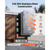 VEVOR Outdoor Beverage Refrigerator, 15 Inch Undercounter Drink Fridge, 304 Stainless Steel Door, 3.0 Cu. Ft, Hold 94 Cans, Powerful Cooling System, Built-in / Freestand Cooler, Home Bar & Patio