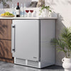 VEVOR Outdoor Beverage Refrigerator, 24 Inch Undercounter Drink Fridge, 304 Stainless Steel Body, 5.0 Cu. Ft, Hold 180 Cans, Powerful Cooling System, Built-in / Freestand Cooler, Home Bar & Patio