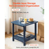 VEVOR Outdoor Side Table, 17.72W x 14.96D x 17.32H Inch, Double Layer HDPE Outside End Table for Easy Maintenance, Withstand Harsh Weather, Fit for Patio, Pool, Beach, Porch, Indoor, Backyard, Blue