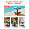VEVOR Outdoor Side Table, 17.72W x 14.96D x 17.32H Inch, Double Layer HDPE Outside End Table for Easy Maintenance, Withstand Harsh Weather, Fit for Patio, Pool, Beach, Porch, Indoor, Backyard, Blue