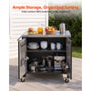 VEVOR Outdoor Grill Cart with Storage Cabinet, 40 Inch Grill Table, Waterproof Kitchen Island with Stainless Steel Top, Spice Rack, and Wheels, Movable Food Prep Station for Patio Bar Backyard BBQ
