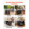 VEVOR Outdoor Grill Cart with Storage Cabinet, 40 Inch Grill Table, Waterproof Kitchen Island with Stainless Steel Top, Spice Rack, and Wheels, Movable Food Prep Station for Patio Bar Backyard BBQ
