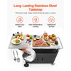 VEVOR Outdoor Grill Cart with Storage Cabinet, 48.9 Inch Grill Table, Waterproof Kitchen Island with Stainless Steel Top, Shelf, and Wheels, Movable Food Prep Station for Patio Bar Backyard BBQ
