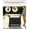 VEVOR Outdoor Grill Cart with Storage Cabinet, 48.9 Inch Grill Table, Waterproof Kitchen Island with Stainless Steel Top, Shelf, and Wheels, Movable Food Prep Station for Patio Bar Backyard BBQ