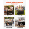 VEVOR Outdoor Grill Cart with Storage Cabinet, 48.9 Inch Grill Table, Waterproof Kitchen Island with Stainless Steel Top, Shelf, and Wheels, Movable Food Prep Station for Patio Bar Backyard BBQ