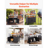 VEVOR Outdoor Grill Cart with Storage Cabinet, 36.4 Inch Grill Table, Waterproof Kitchen Island with Stainless Steel Top, Shelf, and Wheels, Movable Food Prep Station for Patio Bar Backyard BBQ