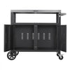 VEVOR Outdoor Grill Cart with Storage Cabinet, 36.4 Inch Grill Table, Waterproof Kitchen Island with Stainless Steel Top, Shelf, and Wheels, Movable Food Prep Station for Patio Bar Backyard BBQ