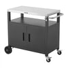 VEVOR Outdoor Grill Cart with Storage Cabinet, 36.4 Inch Grill Table, Waterproof Kitchen Island with Stainless Steel Top, Shelf, and Wheels, Movable Food Prep Station for Patio Bar Backyard BBQ