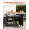VEVOR Outdoor Grill Cart with Storage Cabinet, 55.1 Inch Grill Table, Waterproof Kitchen Island with Stainless Steel Top, Shelf, and Wheels, Movable Food Prep Station for Patio Bar Backyard BBQ
