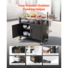 VEVOR Outdoor Grill Cart with Storage Cabinet, 55.1 Inch Grill Table, Waterproof Kitchen Island with Stainless Steel Top, Shelf, and Wheels, Movable Food Prep Station for Patio Bar Backyard BBQ
