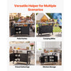VEVOR Outdoor Grill Cart with Storage Cabinet, 55.1 Inch Grill Table, Waterproof Kitchen Island with Stainless Steel Top, Shelf, and Wheels, Movable Food Prep Station for Patio Bar Backyard BBQ