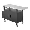 VEVOR Outdoor Grill Cart with Storage Cabinet, 55.1 Inch Grill Table, Waterproof Kitchen Island with Stainless Steel Top, Shelf, and Wheels, Movable Food Prep Station for Patio Bar Backyard BBQ