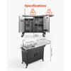 VEVOR Outdoor Grill Cart with Sink and Storage Cabinet, 52 Inch Grill Table, Waterproof Kitchen Island with Stainless Steel Top, Spice Rack, Wheel, Movable Food Prep Station for Patio Bar Backyard BBQ