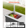 VEVOR Outdoor Grill Cart with Sink and Storage Cabinet, 52 Inch Grill Table, Waterproof Kitchen Island with Stainless Steel Top, Spice Rack, Wheel, Movable Food Prep Station for Patio Bar Backyard BBQ