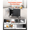 VEVOR Outdoor Grill Cart with Sink and Storage Cabinet, 52 Inch Grill Table, Waterproof Kitchen Island with Stainless Steel Top, Spice Rack, Wheel, Movable Food Prep Station for Patio Bar Backyard BBQ