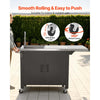 VEVOR Outdoor Grill Cart with Sink and Storage Cabinet, 52 Inch Grill Table, Waterproof Kitchen Island with Stainless Steel Top, Spice Rack, Wheel, Movable Food Prep Station for Patio Bar Backyard BBQ